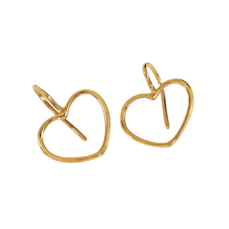 Hook Earrings With Gold Wire Heart