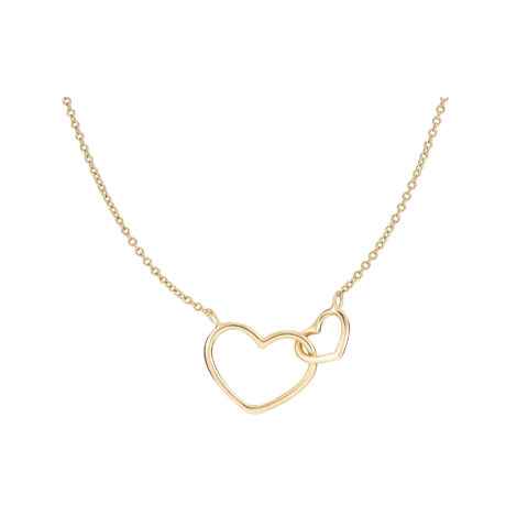 Necklace With Intertwined Wire Hearts