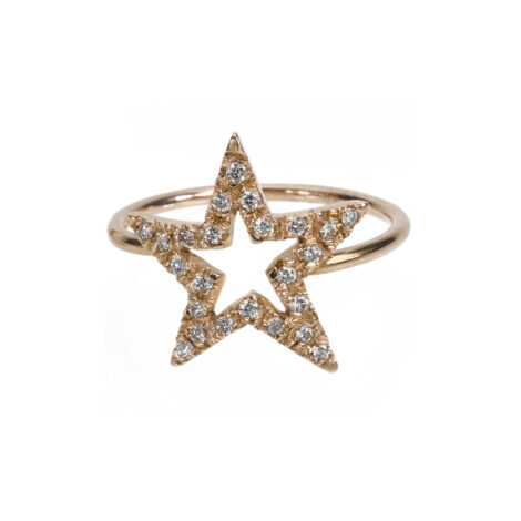 Wire And Diamonds Star Ring