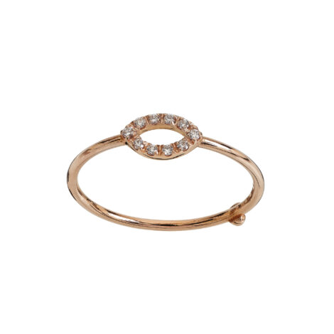 Small Wire Gold And Diamonds Navette Ring