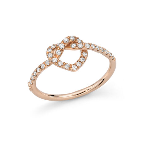 Knot Heart And Diamonds Ring
