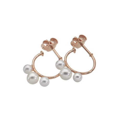 3 Beads Hoop Earrings