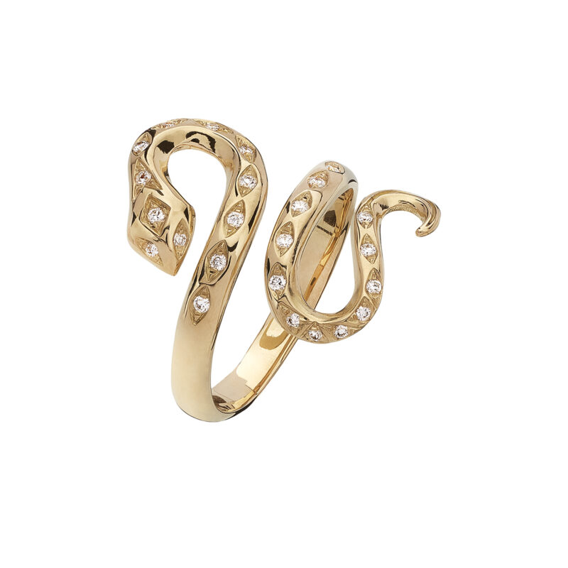 Snake ring with diamond